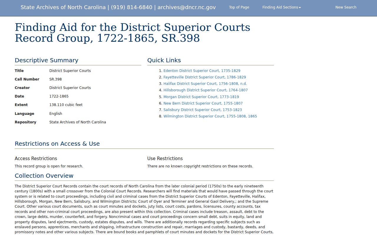 East Arcadia court docket historic research and the District Superior Courts finding aid